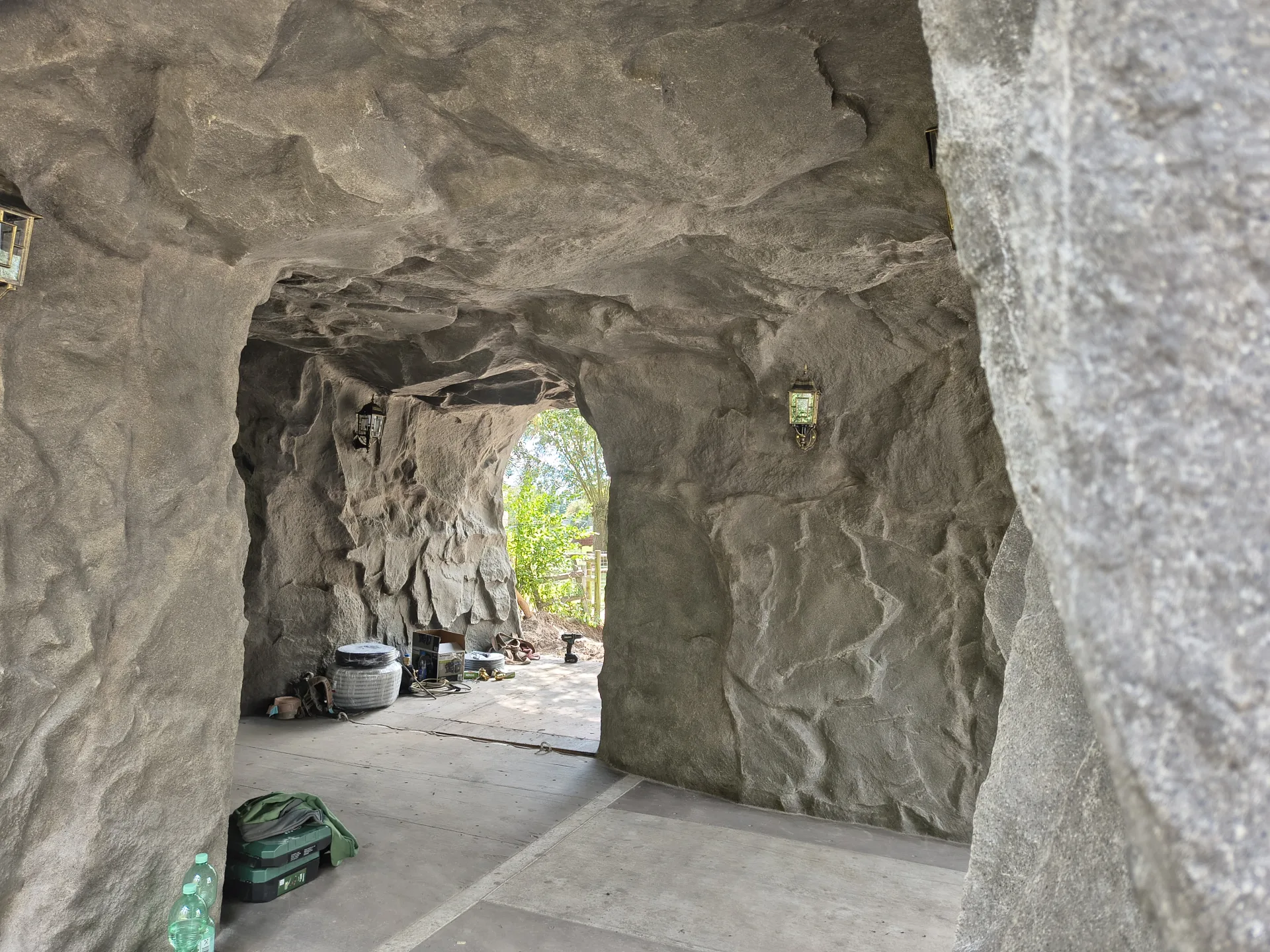 Artificial grottos and rock caves 1 Interior of a GRP rock passage in a water park
