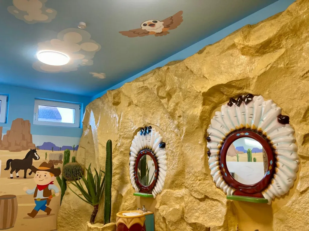 Artificial plants for venues 9 Children’s bathroom with a Wild West theme